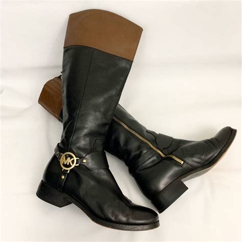 michael kors black and brown|Michael Kors brown riding boots.